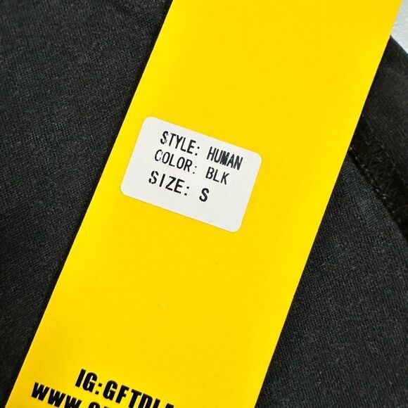 GFTD LA Men’s Vintage Wash Black Graphic Short Sleeve T-Shirt Raw Hem - Size S - Picture 6 of 9